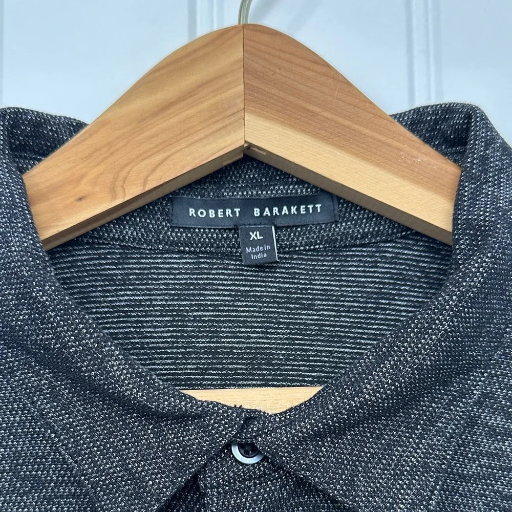 Robert Barakett Findlay Dark Gray Long Sleeve Polo Men’s XL Slim *WBF Large - Picture 2 of 13
